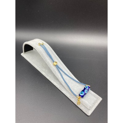 MURANO CAM BİLEKLİK - MAVİ SİLİNDİR - NAZAR BONCUĞU