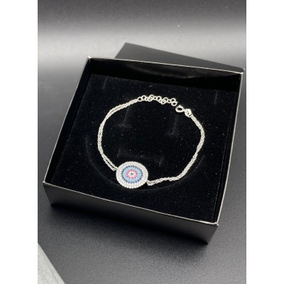 NAZAR BONCUKLU BİLEKLİK - BÜYÜK- RENKLİ TAŞ