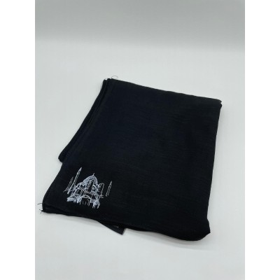 AYASOFYA BASKILI ŞAL  - SİYAH  (ÖZEL TASARIM)