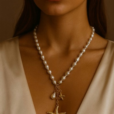 İNCİ - DENİZ YILDIZI KOLYE