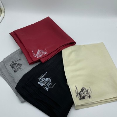 AYASOFYA BASKILI ŞAL  - BEJ RENK (ÖZEL TASARIM)