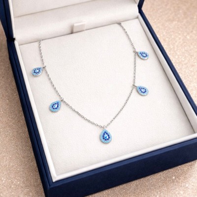 GÜMÜŞ KOLYE - SIRALI DAMLA