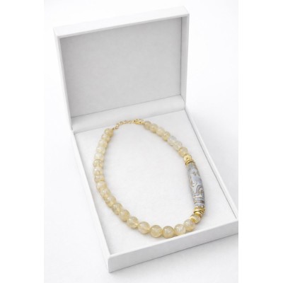 SİTRİN KOLYE (PORSELEN DETAY)