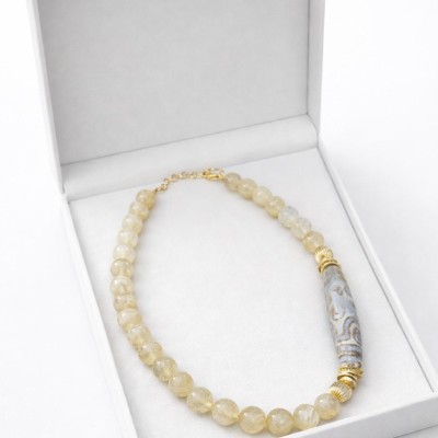 SİTRİN KOLYE (PORSELEN DETAY)