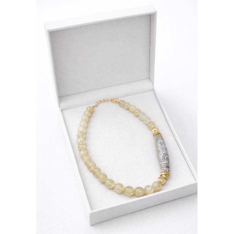 SİTRİN KOLYE (PORSELEN DETAY)