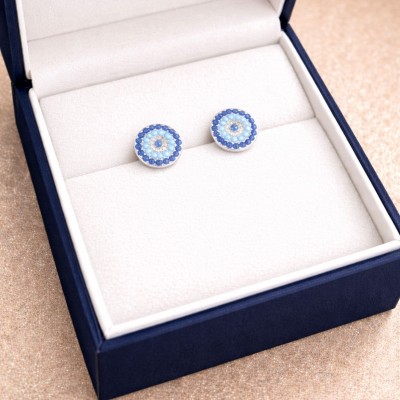 GÜMÜŞ KÜPE NAZAR BONCUKLU