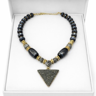 HEMATİT TASARIM KOLYE (UÇ DETAY)