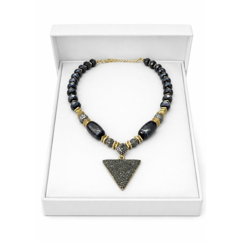 HEMATİT TASARIM KOLYE (UÇ DETAY)