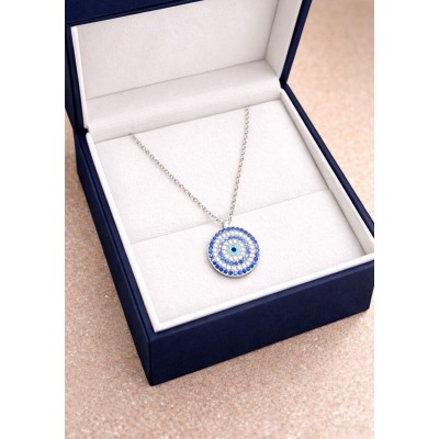 NAZAR BONCUKLU GÜMÜŞ KOLYE