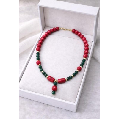 MERCAN - YEŞİL AKİK KOLYE