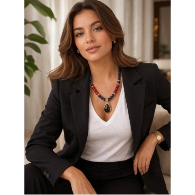 MERCAN - LAPİS TASARIM KOLYE 