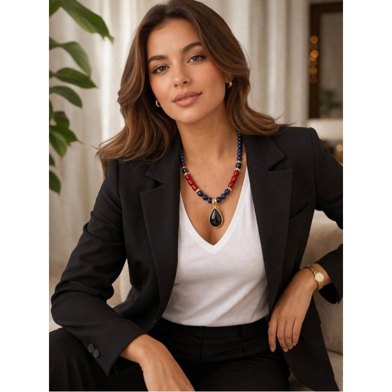 MERCAN - LAPİS TASARIM KOLYE