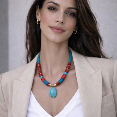 MERCAN & TURKUAZ KOLYE