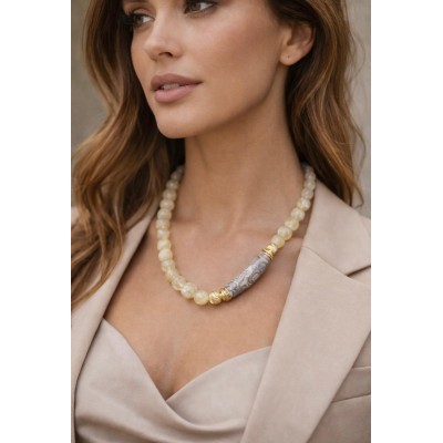 SİTRİN KOLYE (PORSELEN DETAY)