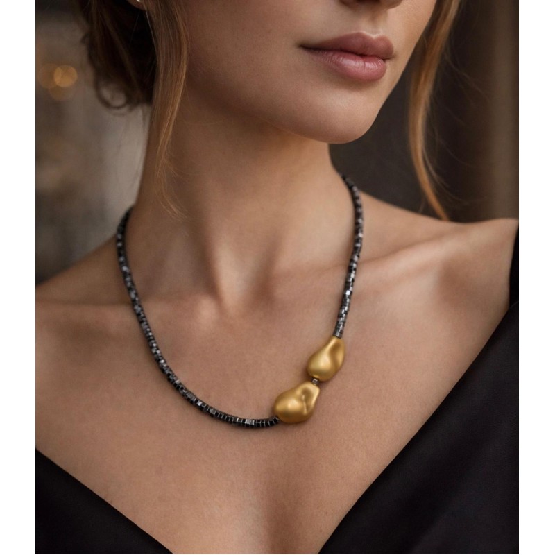 HEMATİT İNCİ TASARIM ( METALİK RENK)