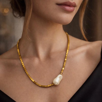 HEMATİT İNCİ TASARIM ( GOLD)