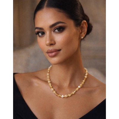 SİTRİN & İNCİ KOLYE