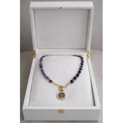 AMETİST - HAYAT  AĞACI TASARIM KOLYE 