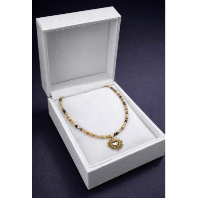 AKİK - GÜNEŞ UÇ DETAY KOLYE