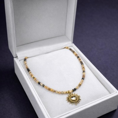 AKİK - GÜNEŞ UÇ DETAY KOLYE