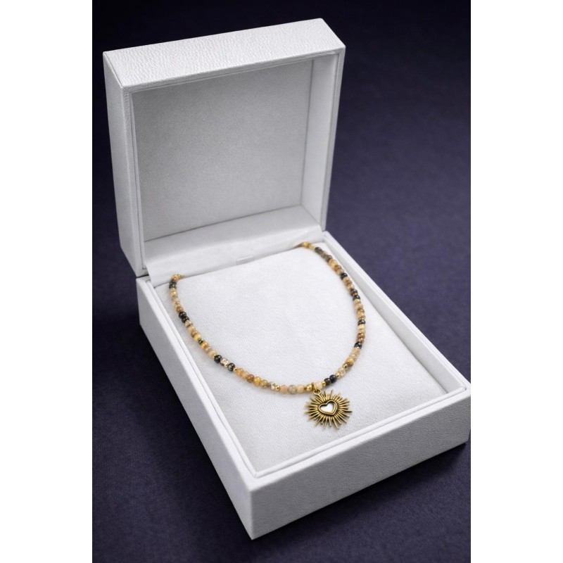 AKİK - GÜNEŞ UÇ DETAY KOLYE