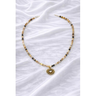 AKİK - GÜNEŞ UÇ DETAY KOLYE