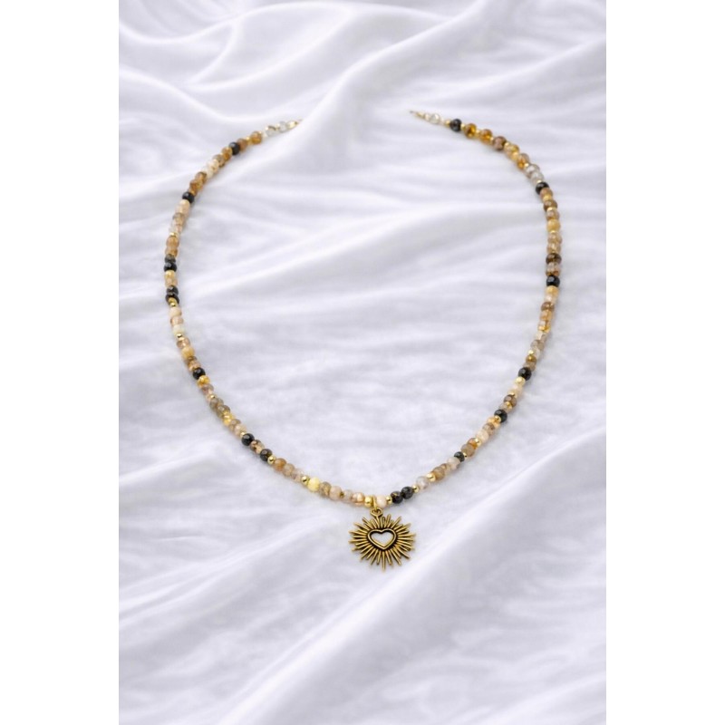 AKİK - GÜNEŞ UÇ DETAY KOLYE