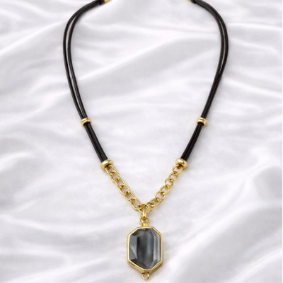 DERİ DUMANLI AKİK TASARIM KOLYE