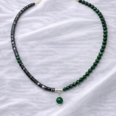 HEMATİT - YEŞİL AKİK KOLYE