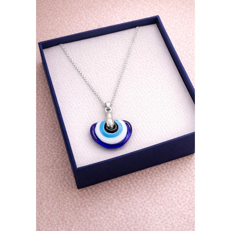 MURANO TEK UÇLU KOLYE - MAVİ NAZAR