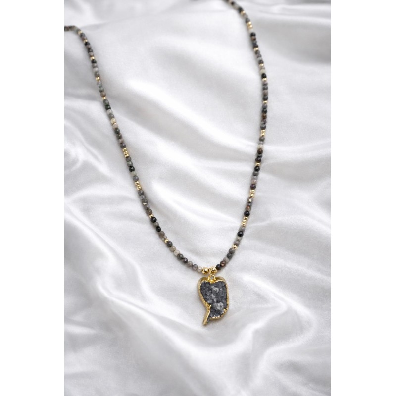 AKİK - AMETİST UÇ KOLYE