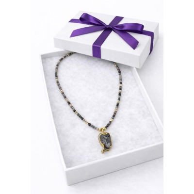 AKİK - AMETİST UÇ KOLYE 